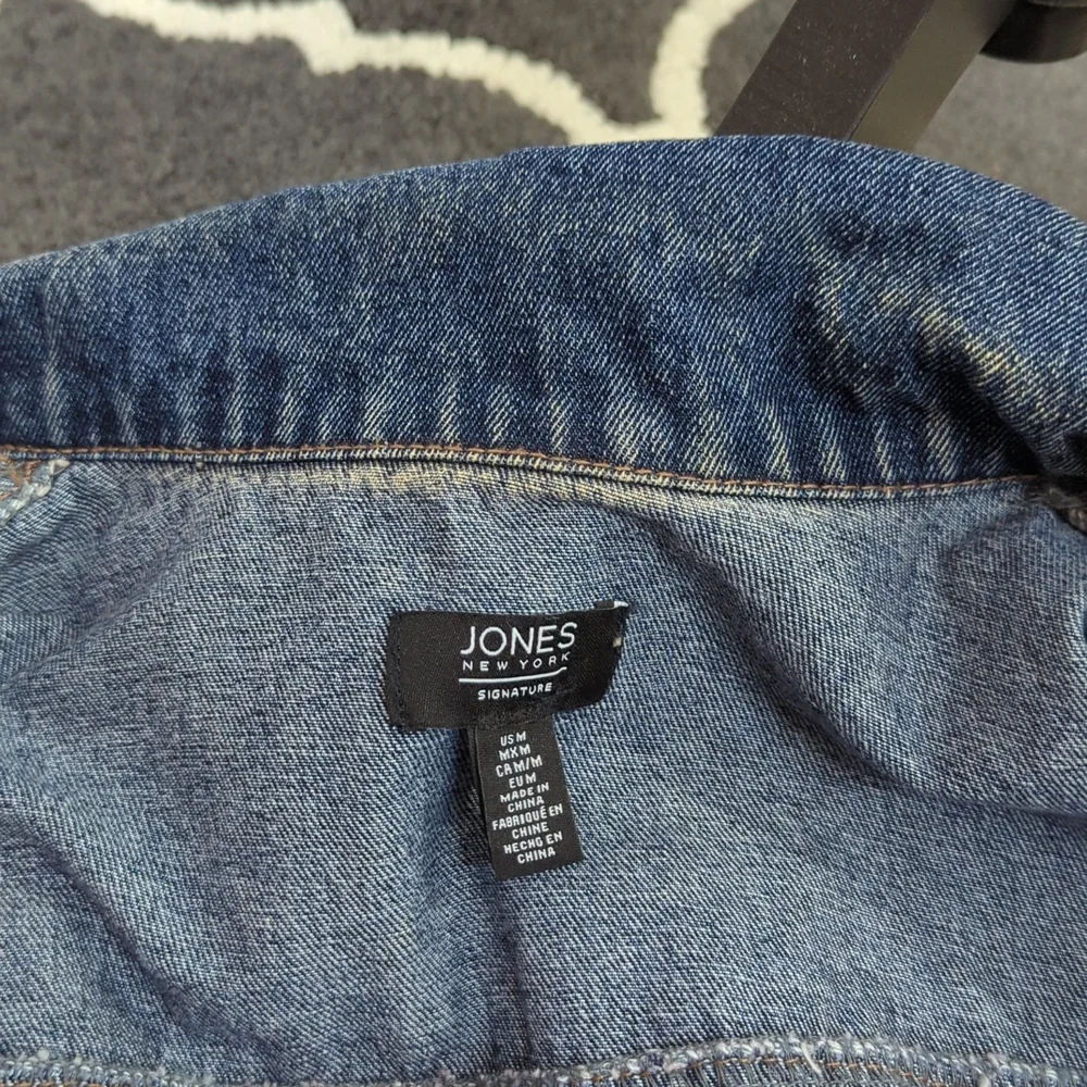 Jones New York Blue Jean Jacket, Dark Wash Size M - Picture 11 of 11